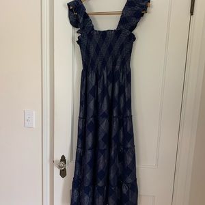 Hill House navy glitter check nap dress. Worn once. Excellent condition.